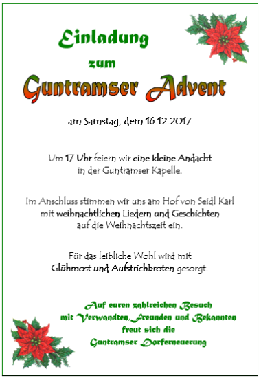 2017 Guntramser Advent